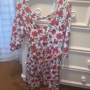 Forever 21+ rose floral fit and flare dress 3X